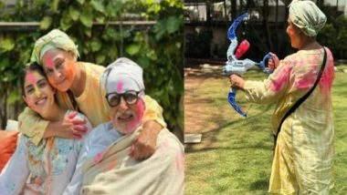 Entertainment News | Navya Shares Pictures with Amitabh Bachchan from Holi Celebrations, Jaya Plays with Pichkari