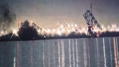 World News | Maryland: Francis Scott Key Bridge in Baltimore Collapses After Large Ship Collision