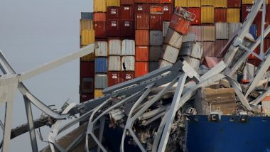 World News | Ship That Crashed into Pillar Leading to Baltimore Bridge Collapse Had All-Indian Crew, Says Shipping Company