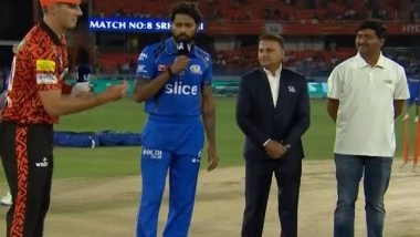 Sports News | IPL 2024: Mumbai Indians Win Toss, Decide to Field First Against Sunrisers Hyderabad