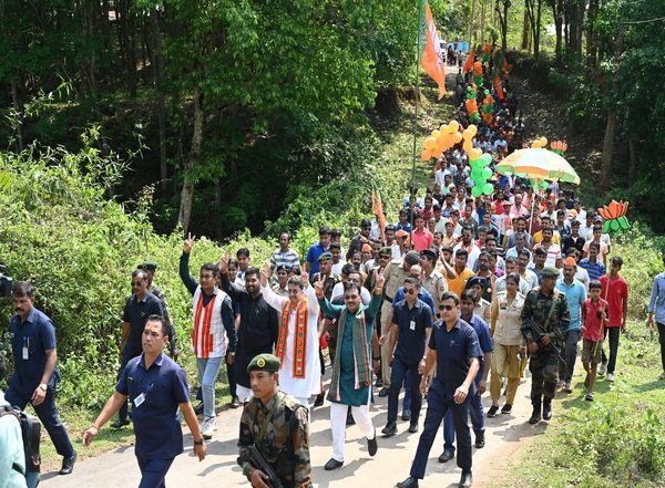 India News | Tripura CM Manik Saha Attends Road Show in Bagma