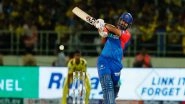 Sports News | IPL 2024: Rishabh Pant's Blitz Propels Delhi Capitals to 191/5 Against Chennai Super Kings