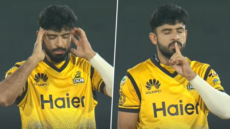 PSL 2024: Aamer Jamal Does ‘KL Rahul’ Celebration After Completing His Half-Century During Islamabad United vs Peshawar Zalmi Match