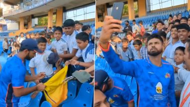 Ajinkya Rahane, Shreyas Iyer and Prithvi Shaw Show Great Gesture By Signing Autographs For School Kids Visiting Mumbai vs Vidarbha Ranji Trophy 2023-24 Final (Watch Video)