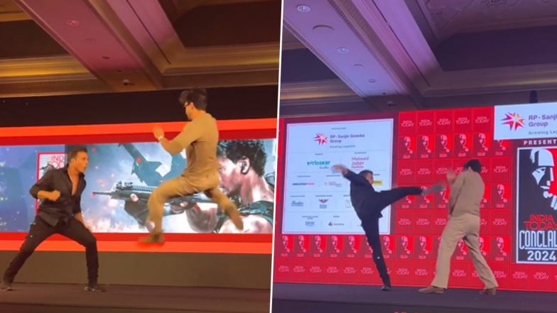 Akshay Kumar and Tiger Shroff’s Epic Face-Off at an Event Steals the Spotlight; Watch the Bade Miyan Chote Miyan Actors Showcase Some Action in This Cool Video