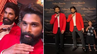 Allu Arjun Meets His Wax Doppelganger! Statue Unveiled at Madame Tussauds Dubai (View Pic)