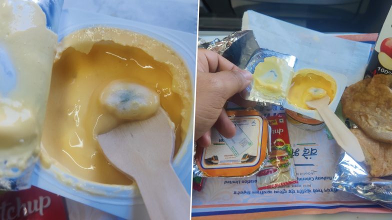 Fungus in Amul Yoghurt: Passenger Travelling on Vande Bharat Express Train Finds Fungus Inside Yoghurt Served to Him, Shares Pictures of Fungus-Infested Food (See Post)