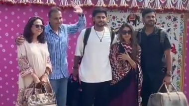 Anant Ambani-Radhika Merchant Pre-Wedding Festivities: Anil Ambani and His Wife Tina Ambani Reach Jamnagar To Attend the Functions (Watch Video)