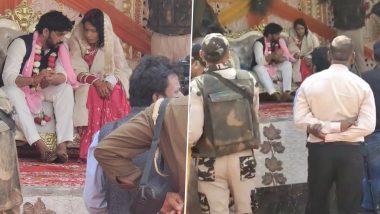 Gangster Kala Jatheri Ties Knot With Lady Don: Kala Jathedi Gets Married to ‘Revolver Rani’ Anuradha Choudhary Under Tight Security Cordon (Watch Video)