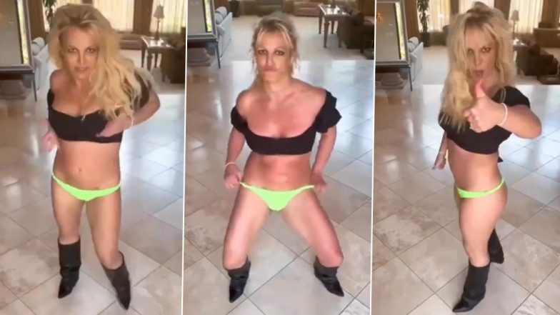 Oops… Britney Spears Does It Again! Princess of Pop Goes Wild in Black Blouse and Neon Panty in Latest Dance Video Post – WATCH