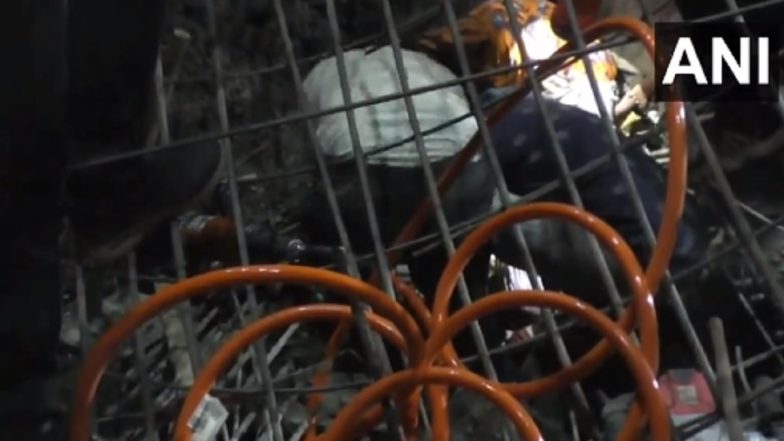 Building Collapse in Gujarat: Worker Rescued after Portion of Under-Construction Building Collapses in Morbi; BJP MLA Calls for Action (Watch Video)