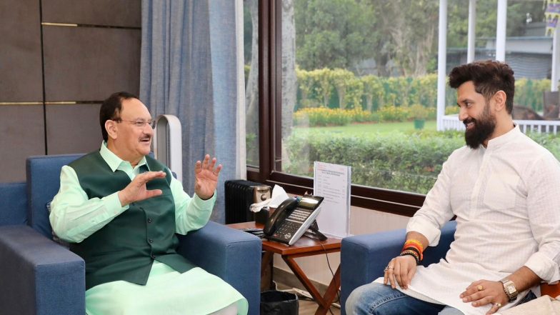 Lok Sabha Elections 2024: Reached Agreement on Seat-Sharing, Claims LJP-Ram Vilas Chief Chirag Paswan After Meeting BJP Chief JP Nadda