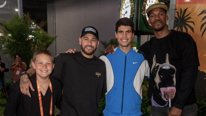 Carlos Alcaraz Meets Neymar Jr and Jimmy Butler at Miami Open 2024 (View Pic)