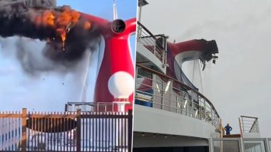 Carnival Freedom Cruise Ship Catches Fire After Blaze Erupts in Funnel Near Bahamas, Second Incident Within Two Years (See Pic and Video)