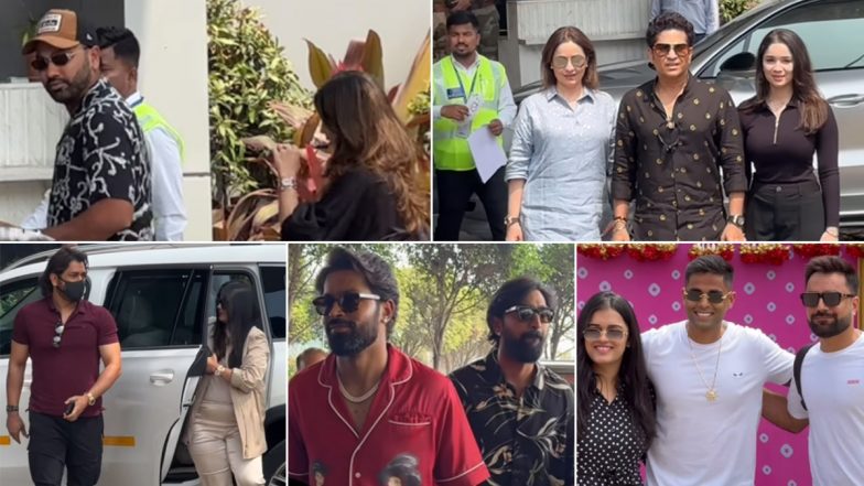 Rohit Sharma, MS Dhoni, Sachin Tendulkar and Other Cricketers Attend Anant Ambani and Radhika Merchant’s Pre-Wedding Ceremony (Watch Video)