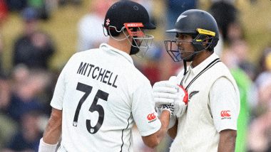 NZ vs AUS 1st Test 2024: Rachin Ravindra’s Fighting Half-Century Keeps New Zealand Alive in 369-Run Chase at Stumps on Day 3