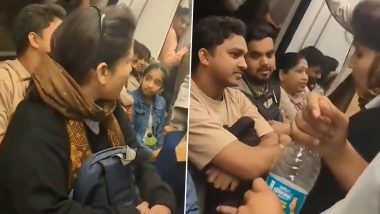 Unapologetic Woman Forcibly Squeezes Into Delhi Metro Seat To Make Space for Herself, Says She Is Following the Rules (Watch Video)