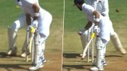 Tanush Kotian Bowls a Cracking Off-Spin Delivery To Dismiss Dhruv Shorey During Mumbai vs Vidarbha Ranji Trophy 2023&ndash;24 Final (Watch Video)