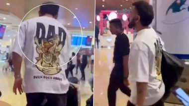 Virat Kohli’s Adorable Dad T-Shirt Goes Viral at Mumbai Airport (Watch Video)
