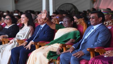 President Droupadi Murmu Participates as Chief Guest at Mauritius Independence Day Celebrations, Witnesses Indian Navy Contingent (See Pics)