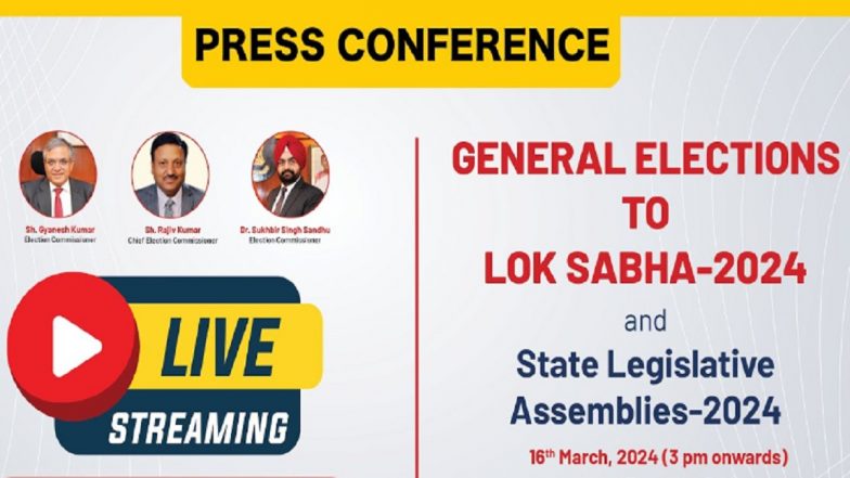 EC Press Conference Live Streaming: Watch Schedule Announcement for Lok Sabha Elections 2024, Poll to State Assemblies With Polling and Result Dates