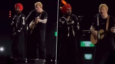 Ed Sheeran Mumbai Concert: British Singer and Diljit Dosanjh Wow Audience With Collaborative ‘Lover’ Performance (Watch Video)