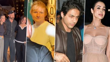 Ed Sheeran Parties With Bollywood Celebs! Hrithik Roshan, Saba Azad, Aryan Khan, Malaika Arora and Others Arrive at Farah Khan-Hosted Party for the ‘Perfect’ Singer (View Pics & Watch Videos)