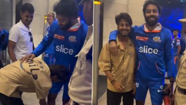 Fan Meets Hardik Pandya in Hyderabad, Touches His Feet Ahead of SRH vs MI IPL 2024 Match (Watch Video)