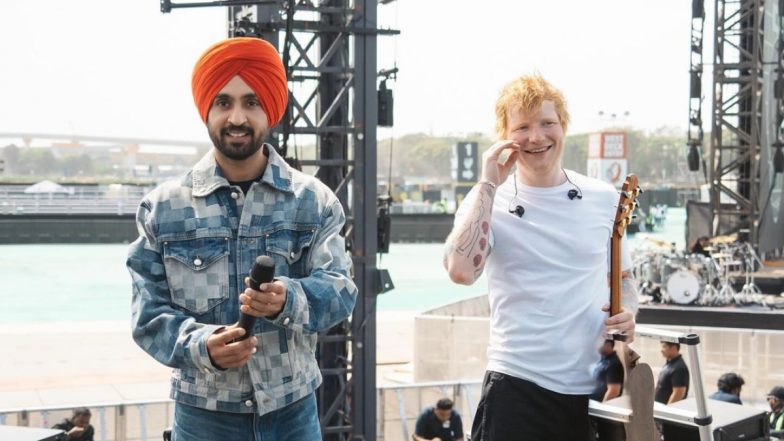 'Learnt So Much'! Ed Sheeran Shares BTS Pics With Diljit Dosanjh From Mumbai Concert, Calls the Punjabi Singer 'Beautiful Soul'