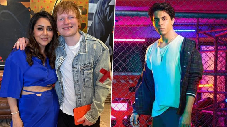 Ed Sheeran Receives Cool Jacket From Shah Rukh Khan's Son Aryan, Performs 'Thinking About You' For Gauri Khan (View Pics and Video)