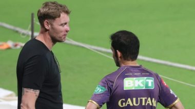 Andrew Flintoff Visits KKR Practice Match at Eden Gardens Ahead of IPL 2024, Spotted With Gautam Gambhir At the Sidelines (See Pic)