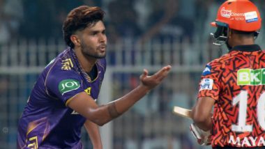 Harshit Rana Fined 60% of Match Fees Due to Breaching Code of Conduct By Giving Mayank Agarwal 'Flying Kiss' Send-Off After Dismissing Him During KKR vs SRH IPL 2024 Match
