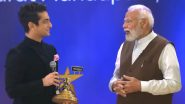 National Creators Award 2024: PM Narendra Modi Presents Disruptor of the Year Award to Ranveer Allahbadia Aka &lsquo;BeerBiceps&rsquo; at Bharat Mandapam (Watch Video)