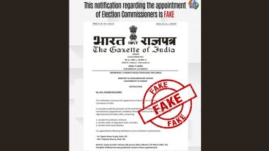 Two Election Commissioners Appointed to the Election Commission of India? PIB Fact Check Debunks Fake Notification Going Viral on Social Media