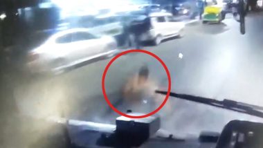 Accident Caught on Camera in Bengaluru: Man Dies After Being Run Over by BMTC Bus, Disturbing Video Surfaces