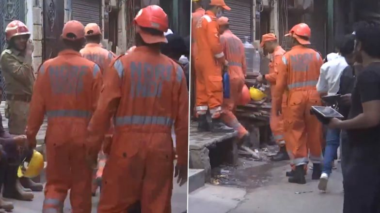 Delhi Building Collapse: Two Dead, One Critically Injured After Building Collapses in Kabir Nagar; Police Looking for Owner (Watch Videos)