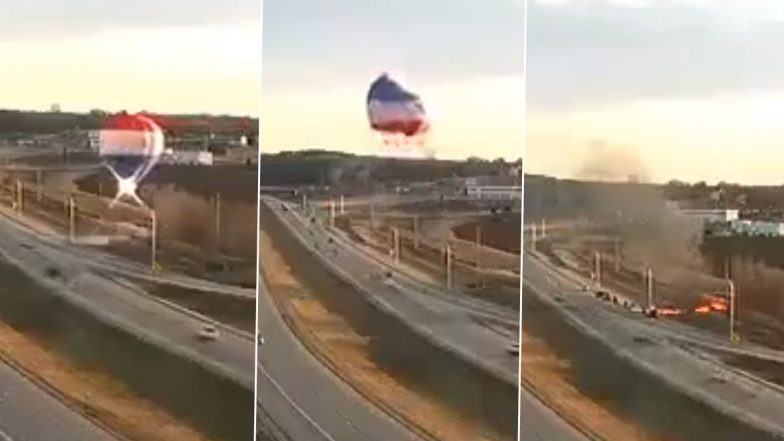 US: Hot Air Balloon Crashes After Colliding With Live Power Lines in Minnesota, Four Occupants Survive (Watch Video)