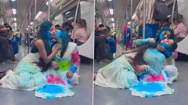 Holi in Delhi Metro: DMRC Takes Note of Video of Two Girls Dancing to 'Ang Laga De' Song in Metro Train, Says 'Deepfake May Have Been Used To Create Content'