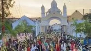 Palm Sunday 2024: People Arrive at Church in Tamil Nadu&rsquo;s Thoothukudi to Mark the Beginning of Most Sacred Week in the Liturgical Year in Christianity (Watch Video)