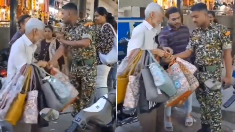 Bengaluru: Elderly Man Selling Bags on Road Manhandled by BBMP Marshal in Jayanagar, Video Surfaces