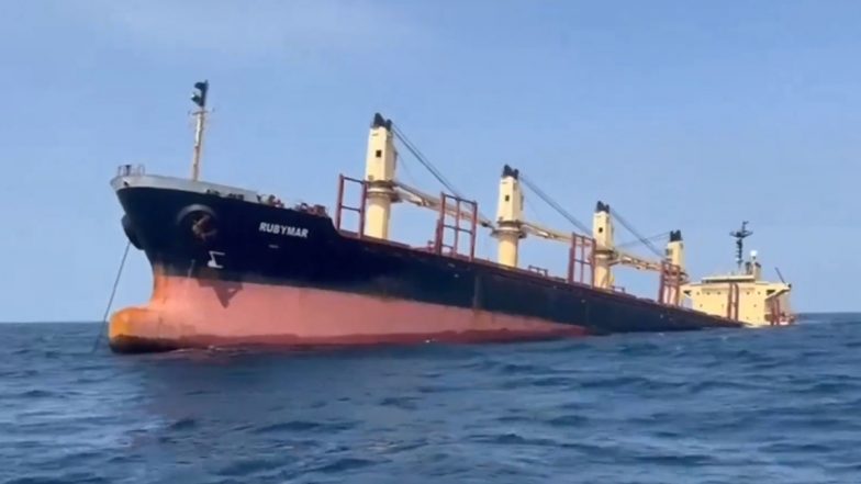 Middle East Crisis: Cargo Ship Rubymar Sinks in Red Sea After Houthi Attack