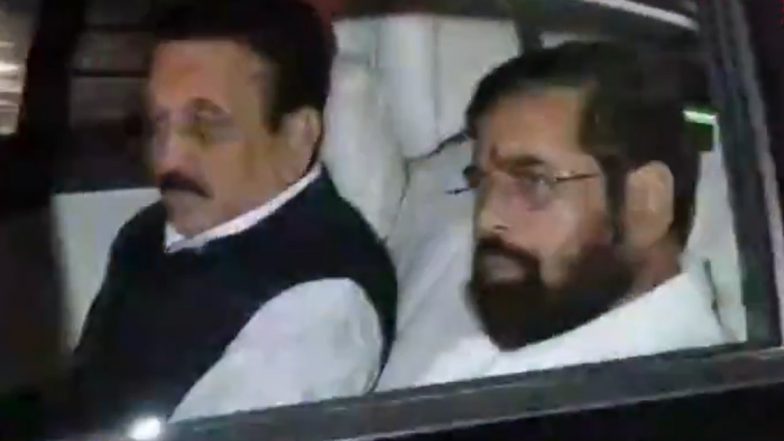 Maharashtra CM Eknath Shinde Arrives in Jamnagar for Anant Ambani–Radhika Merchant’s Pre-Wedding Celebrations (Watch Video)