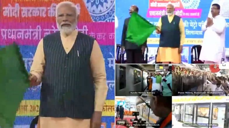 PM Narendra Modi Inaugurates India슬롯사이트s First Underwater Metro Line in Kolkata (Watch Video)