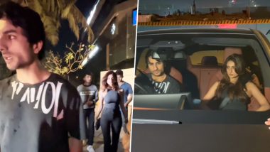 Ibrahim Ali Khan and Palak Tiwari Spotted Together! Rumoured Couple Steps Out in Style for Dinner Outing (Watch Video)