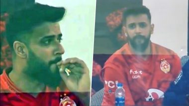 Imad Wasim Spotted Smoking in Dressing Room During PSL 2024 Final Between Multan Sultans and Islamabad United (Watch Video)