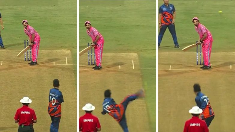 Para-Cricketer Amir Hussain Bowls Using Legs During ISPL 2024 Celebrity Match (Watch Video)