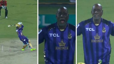 Ecstasy! Viv Richards Sprints into the Field in Joy After Mohammad Waseem Jr's Final Ball Six Helps Quetta Gladiators Enter PSL 2024 Playoffs (Watch Video)