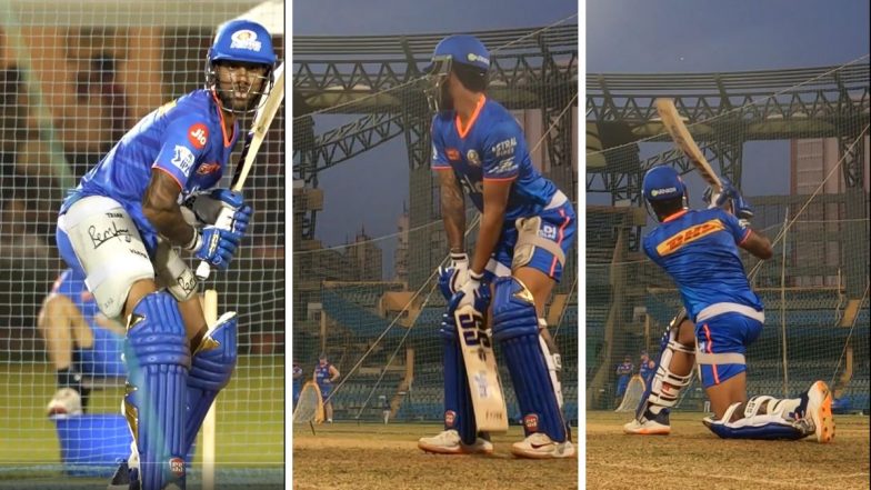 Tilak Varma Hits Long Sixes in the Mumbai Indians Nets Ahead of IPL 2024 (Watch Video)