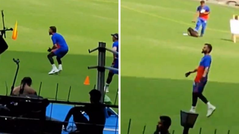 Virat Kohli Performs Fielding Drills Along Royal Challengers Bangalore Teammates Ahead of IPL 2024 (Watch Video)