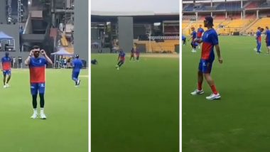 Virat Kohli Plays Football With Glenn Maxwell After Joining RCB Pre-Season Camp Ahead of IPL 2024 (Watch Video)